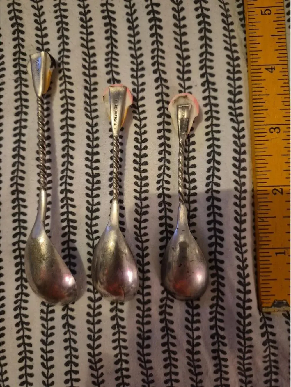 Vintage GTS & Co Silver Spoon Twisted Handle Ice Cream Cone Spoon 3.5